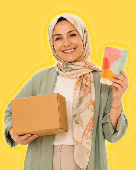 Siparişini paketleyen mayners satıcısı